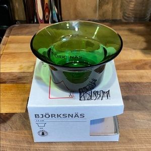 IKEA BJÖRKSNÄS Tea Light Holder Green Glass